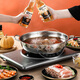 Mi Bangshou stainless steel hot pot basin household thickened flat bottom double-ear clear soup pot commercial hot pot pot induction cooker gas stove universal thickened with transparent cover suitable for 1-2 people 28cm