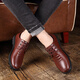 Dragonfly brand men's genuine leather shoes Korean style casual cowhide shoes new business formal wear soft sole wear-resistant versatile soft leather shoes black 41