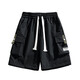 NASA [Summer thin loose] Functional tooling shorts for men straight casual sports five-point pants Military green + black Working style + logo XL (135-150Jin [Jin equals 0.5 kg])