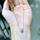 Yingxin seawater pearl necklace pendant round clavicle chain a seawater pearl single + free silver chain 7 o'clock 5-8mm45cm