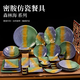 咏幻日式烤肉盘子烧烤摆菜盘子火锅店专用菜盘自助餐密胺仿瓷餐具 3210.5寸竹排盘CM1049
