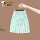 Snoopy Girls Summer Set 2025 New Medium Large Children Thin Doll Collar Summer Kids Fashionable Wide Leg Pants Two-Piece Set Green 105 Recommended Height 91-105cm