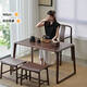 Mesa de té de Yonghuan Combinación Mesa de té Color Mesa de té Mesa de té simple + Silla maestra + Taburete de 4 meses + Tea Side Table 14068cm
