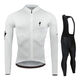 Lightning Double Arrow Lightning Cycling Autumn Winter Spring Autumn Suit Road Bicycle Plus Velvet Long Sleeve Suspenders Long Trousers Cycling Suit Single Top 3 (Thin Section) XL