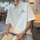 森马（Semir）美式重磅翻领polo衫男短袖夏季ins潮牌潮流休闲宽松半袖体恤上衣 【3899-舞狮】黑色 3XL 170-190斤