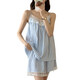 Kaidi cloud coton pyjamas féminin de style coréen féminin style sweet ins file en dentelle rayée short ceinture poitrine poitrine victoria's secret style 833 # Stripe m
