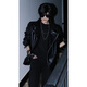 Apocalypse Century Black Blind Men and Women Same Style Motorcycle Cos Suit Leather Coat Men's Loose Handsome Jacket Trendy Ins Leather Jacket Top Black Black Blind Man Same Style L