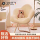 Shitingge Makeup Chair Backrest Beauty Stool Internet Celebrity Makeup Chair Backrest Dressing Chair Cream Style Stool Girls Bedroom Flower Bold and Thickened/Can Lift and Rotate Cherry Blossom Pink
