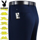 Playboy high-end mulberry silk drooping anti-wrinkle men's trousers in summer thin middle-aged high-waist loose straight-leg professional pants T9906 blue-gray boutique thin 36 waist 2 feet 8