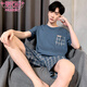 Modal Men's Pajamas 2025 Summer New Short Sleeve Thin Comfortable Breathable Loose Large Size Home Clothing Set Can Be Wear Outside HD9928 L