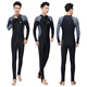 Wetsuit Full Body Waterproof Men's One-piece Jellyfish Suit Long Sleeve Long Pants Snorkeling Quick-drying Warm Swimsuit Large Size Winter Swimming Black and Gray Long Sleeve + Swimming Cap + Swimming Goggles + Earplugs and Nose Clip M Recommended 98-115Jin Jin is equal to 0.5kg