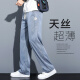 CK夏季天丝牛仔裤男宽松直筒潮牌休闲阔腿裤男2024新款冰丝长裤 1048蓝色 M 95-115斤