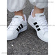 阿迪达斯 （adidas）男女鞋夏季新款透气休闲网球鞋皮面低帮板鞋情侣小白鞋女 GW9195 36