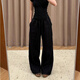 
Cotton-made cotton and linen wide-leg pants for women for summer thin ice silk lazy style casual pants high waist loose slim straight walk pants white [regular style] high quality L 100-115Jin [Jin equals 0.5 kg]
