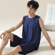 Shuo Gujin (SHUO GU JIN) official modal ice silk men's pajamas summer short-sleeved shorts thin teenagers large size can wear home clothes outside 3520# L