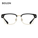 Bolon Tyrannosaurus Brille Myopia Gläses Rahmen Business Eyebrow Rahmen optischer Rahmen, der vielseitig für Männer und Frauen BJ6172 B12 Golden Gloss Black Rahmen + Yishi Road 1.67A4 (empfohlen innerhalb von 800 Grad)