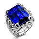 Fat Donglai's same style sapphire ring full of diamonds, large carat imitation tanzanite plated with 18K gold, hollow pattern, blue diamond ring, white gold, adjustable opening
