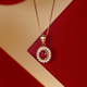 I Do 18K gold inlaid ruby diamond necklace light luxury high-end jewelry pendant Chinese Valentine's Day gift