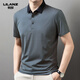 
Lilang men's lapel short-sleeved T-shirt summer striped young and middle-aged business casual POLO shirt ice silk breathable top green 13691 S 165
