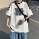 Mit reinem amerikanischem Retro-Kurzarm-T-Shirt für Männer im Sommer 2025 New Lose Design Nische Japaner Ins Trendy Top [3895*Wasp] Weiß M 85-120jin [Jin ist 0,5 kg]