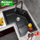 Yidiou Kitchen Quartz Stone Fregadero especial Lavado de la esquina del lavado de lavado