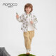 Mami Maka (MOMOCO) children's clothing boys' shirts 2025 autumn style children's pure cotton trendy fashion shirts 007 full print 110