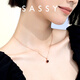 SASSY small red heart 18K gold pigeon blood red garnet necklace female gemstone pendant fashion jewelry birthday gift for girlfriend
