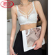 浪莎（LangSha）品牌专柜内衣女夏季薄款大胸显小调整型收副乳防下垂聚拢上托文胸 橄榄绿套装轻薄有型 大胸显小 75B 34C通用
