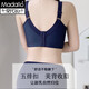 Modale High-End-High-End-Einstellbare Unterwäsche für Frauen, die Brüste sammeln, und Anti-SAG-BH-Korrektur der Außenausdehnung und Unterstützung von Seiden Bra Marine Blue Set 75B