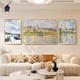 Painting of Dafen Van Gogh Monet’s living room decorative paintings Impressionist world famous paintings Oil paintings Sofa background wall hanging paintings Abstract triptych 90830/16789/2715 Side 60*80/Medium 120*80 crystal porcelain + aluminum alloy [gold frame]