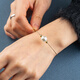 Cicada Yinglu 0.8mm pierced hole extremely fine universal bracelet DIY material string gold beads pearl passepartout bracelet accessories for women 0.8mm - extremely thin bracelet - silver free 2 positioning beads