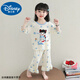 Disney baby girls pajamas new ice silk thin summer children's cartoon 7-quarter sleeve Nezha home clothes baby girl air conditioning clothes off white 110 Recommended 100-110cm2-3 years old cm