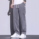 
Tennis Jeans Men's Summer Thin Straight-Line Casual Trendy Wide-Legging Pants 1048 Blue XL
