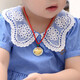 Tico safe gold inlaid jade pendant necklace baby style first-year gift for children safe lock red rope pendant
