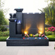 Huilide custom villa courtyard outdoor fish pond landscape rockery fountain terrace turtle pond Fengshui tank European style wealth flowing water 6629 blue and gray flowing water landscape combination