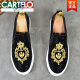 Cartelo 2025 NUEVA VERSIÓN COREANA DE SUMMERO AMERANZO Men A Men's British Social Bean Zapatos de frijoles Trendy Lazy Shoes Tend 1315-5 Negro 38