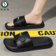 
Woodpecker men's slippers for summer wear new large size personalized black non-slip and anti-odor home beach sandwich 9756 black 40-41