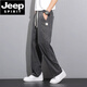 JEEP SPIRIT天丝牛仔裤男款2025新款夏季薄款潮牌直筒宽松冰丝阔腿休闲长裤子 1048灰色 升级版天丝夏款 M 建议90-115斤