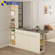 Pupan Cream mittelalterliche Ecke Küche Middle Island Tisch Wohnzimmer Doppelseitige Partitionsbar integrierter Essschrank Aufbewahrungsschrank 8G374 Style 12 (keine Lichter und keine Hebebeluche) 1478*60