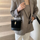 High-end texture retro niche bag for women 2025 new autumn and winter versatile crossbody bag popular hand bucket bag black