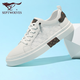 Seven Wolf Men's Shoes Summer Casual Board Shoes Мужские дышащие белые туфли для шнурки без скольжения классические ботинки Soft Sole Sole White 9855 38