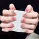 New hand-made armor with high appearance short pure aurora butterfly camellia manicure nail art nail fake nail patch BY1047# crystal purple butterfly glue model