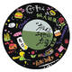 
Yonghuan hand-painted graffiti vinyl record DIY digital oil painting ornaments decorative painting unzipped handmade gift R16778 diameter 20 thick solid wood inner frame