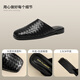 ZHR top layer sheepskin slippers for women in summer retro muller style semi-drag women's outer wear commuter women's shoes S677 noble black 34
