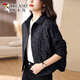 Woodpecker Short Jacket Women's 2025 Spring and Autumn Korean New Middle-aged Mom Small Casual Baseball Suit Jacket Cardigan Top Coffee M Recommended 90-105Jin [Jin equals 0.5 kg]