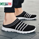 
CARTELO crocodile (CARTELO) bag-toe slippers for men in summer wear large size 45 men's mesh sandals without heels one foot lazy half slippers 46 829 grey This style is one size smaller 36