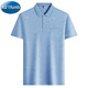 A21funb middle-aged men's lapel short-sleeved t-shirt daddy suit summer thin polo shirt middle-aged and elderly ice silk half-sleeved male elderly T ice silk-9923 blue real pocket M 48/165