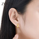 Zokai yellow 18K gold earrings ring crushed ice earrings birthday gift for girlfriend E03599
