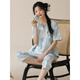Purcotton Baumwoll-Ära 2025 Chinesischer Stil Kurzarm Pyjama Set Women's Cotton Home Cropped Hosen Sommer Dünn 2025 LZY9901 M (vorgeschlagen 75-95jin [Jin gleich 0,5 kg])