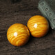 The old version of Fengchengxiang style golden nanmu wood ball solid wood carving handpiece fitness ball play massage ball handpiece handpiece full of water wave golden nanmu ball